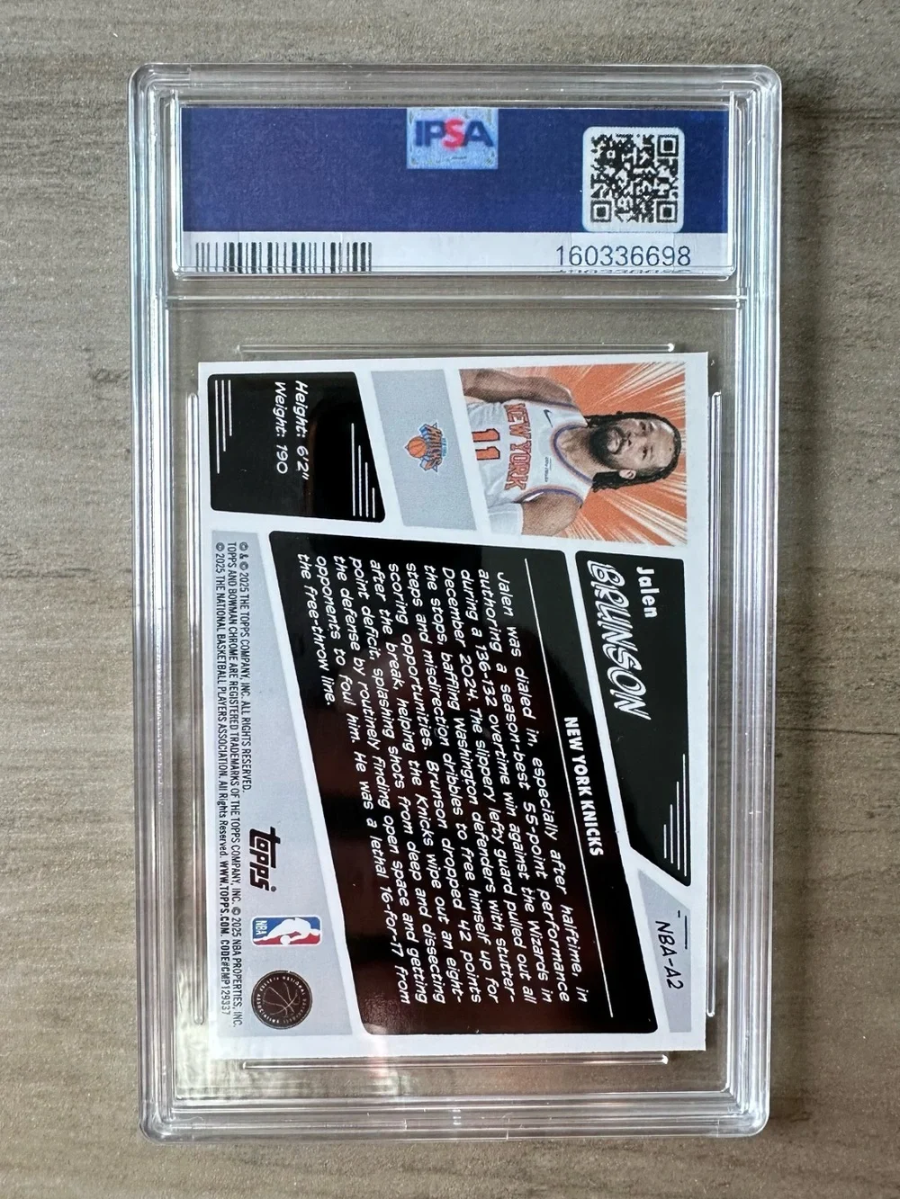 Jalen Brunson 2025 Topps Anime #A2 Gem Mint 10 Novelty Basketball Card. Knicks.